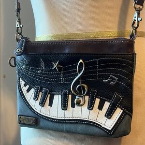 Chala Keyboard Crossbody Bag - Black, White, and Brown